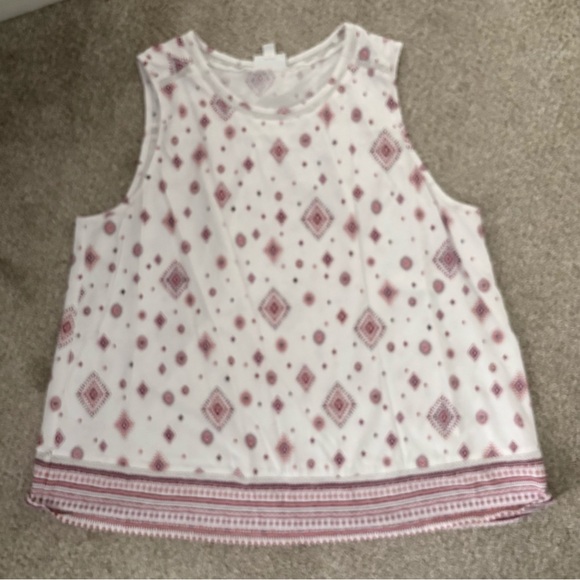 J. Jill White and Pink Patterned Sleeveless Blouse - Picture 8 of 8